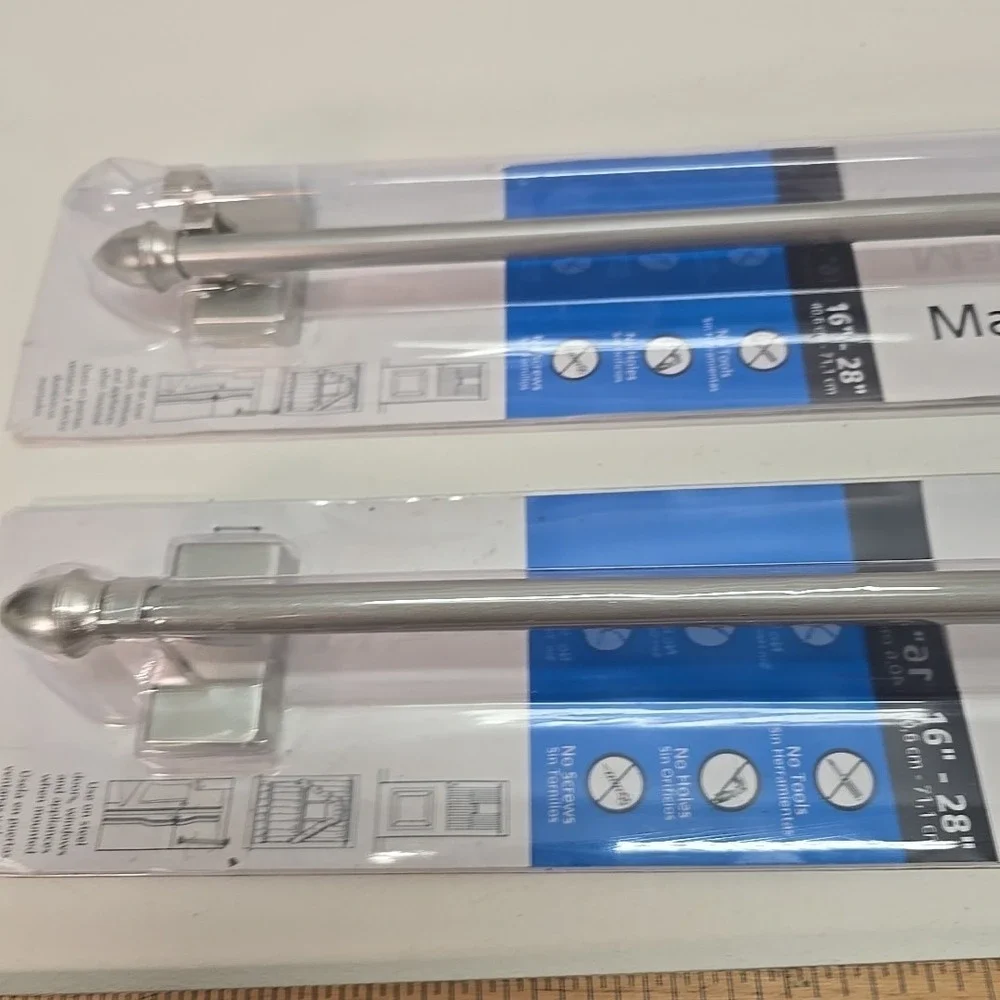 2 Magnetic Curtain Rods Adjustable 16